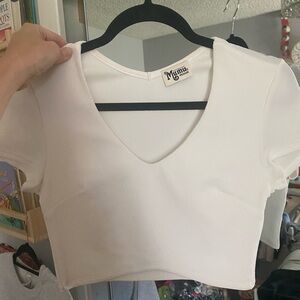Show Me Your Mumu Miami Crop White Women's Top